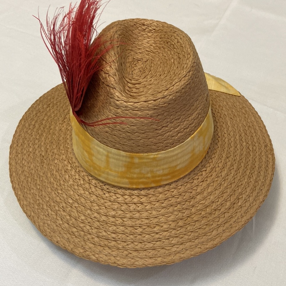 Womens Feather Embellished Hat - One Size- Adjustable New With Tags! - Picture 2 of 10